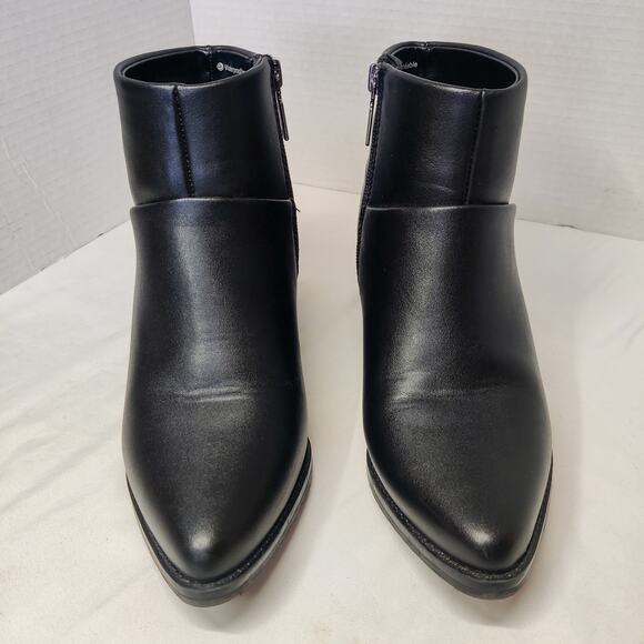 Blondo Eileen Waterproof Black Leather Heeled Ankle Booties Pointed Toe 6.5 - Picture 2 of 15